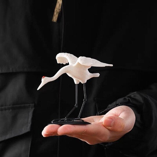 Auspicious Ceramic Flying Crane Bird Sculpture & Statue | Fengshui | Home Decor | Office Blessing | Longevity