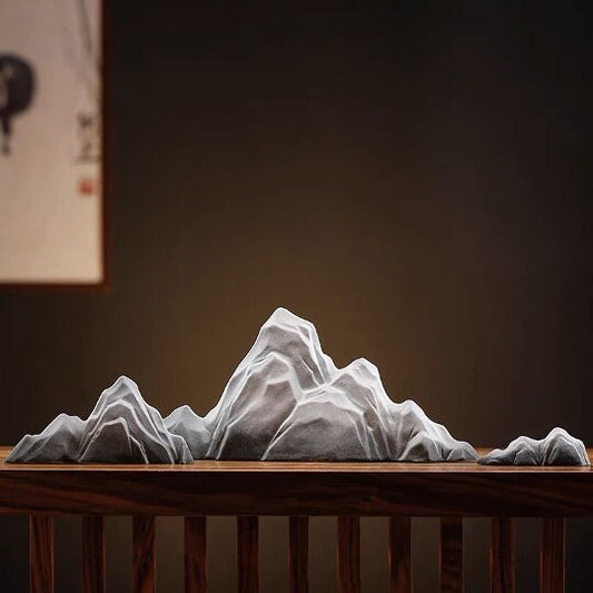 Ceramic Mountain Display Set | Fengshui | Home Decor | Office Blessing | Chinese architectural and paintings