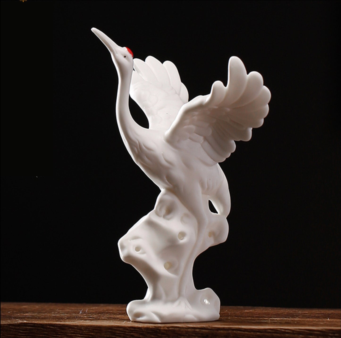 Auspicious Ceramic Crane Bird Sculpture & Statue | Fengshui | Home Decor | Office Blessing | Longevity