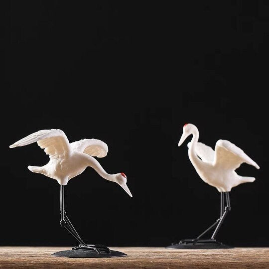 Auspicious Ceramic Flying Crane Bird Sculpture & Statue | Fengshui | Home Decor | Office Blessing | Longevity