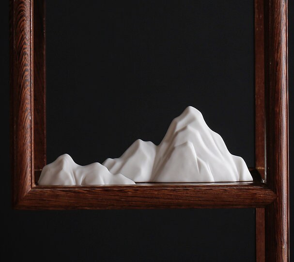 Ceramic Mountain Display Set | Fengshui | Home Decor | Office Blessing | Chinese architectural and paintings