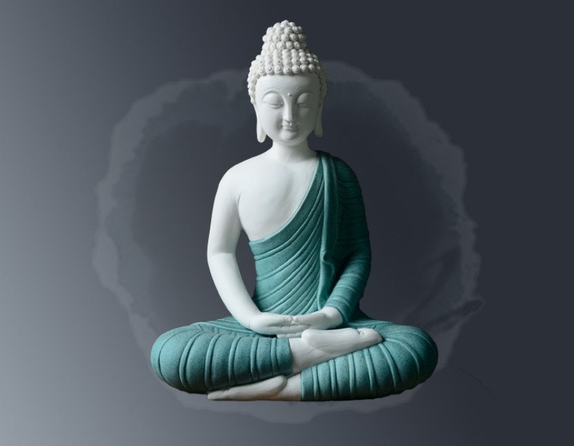 Ceramic Blue Shayamuni Buddha Statue| Dhyana Mudra | Gift for him or her | Religion and Spiritual | Harmony Peace Serenity | Meditation