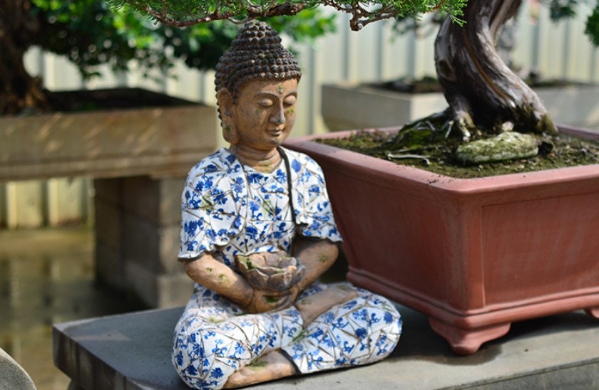 Handmade Buddha Statue Decoration | Outdoor Garden Home Living | Religion Spiritual | Gifting for him or her | Dhyana Mudra