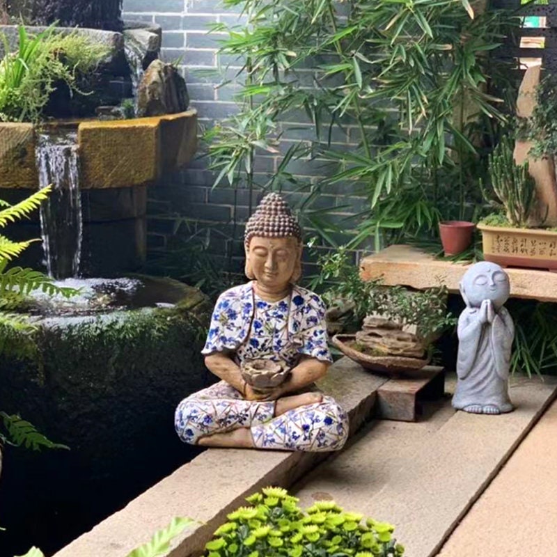 Handmade Buddha Statue Decoration | Outdoor Garden Home Living | Religion Spiritual | Gifting for him or her | Dhyana Mudra