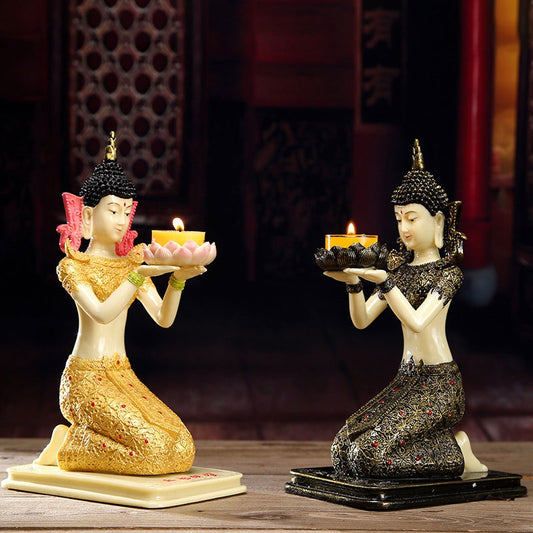 Handmade Tennin Statue | Candle Holder | Meditation