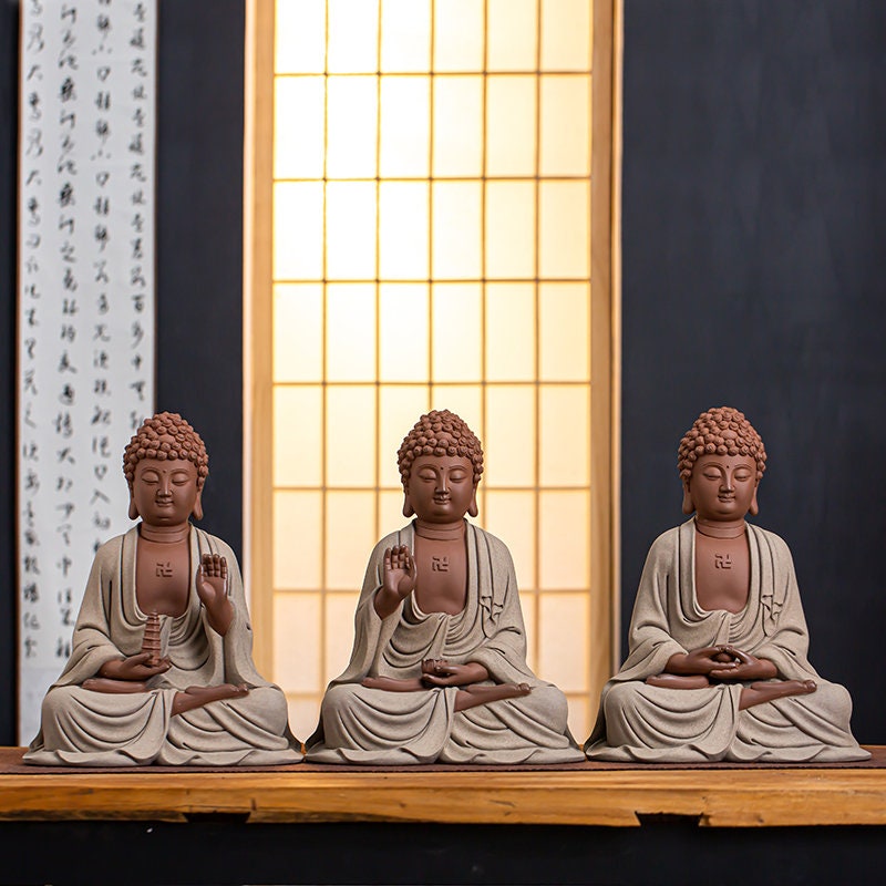 Handmade Ceramic Sakyamuni Medicine Buddha Statue | Meditation