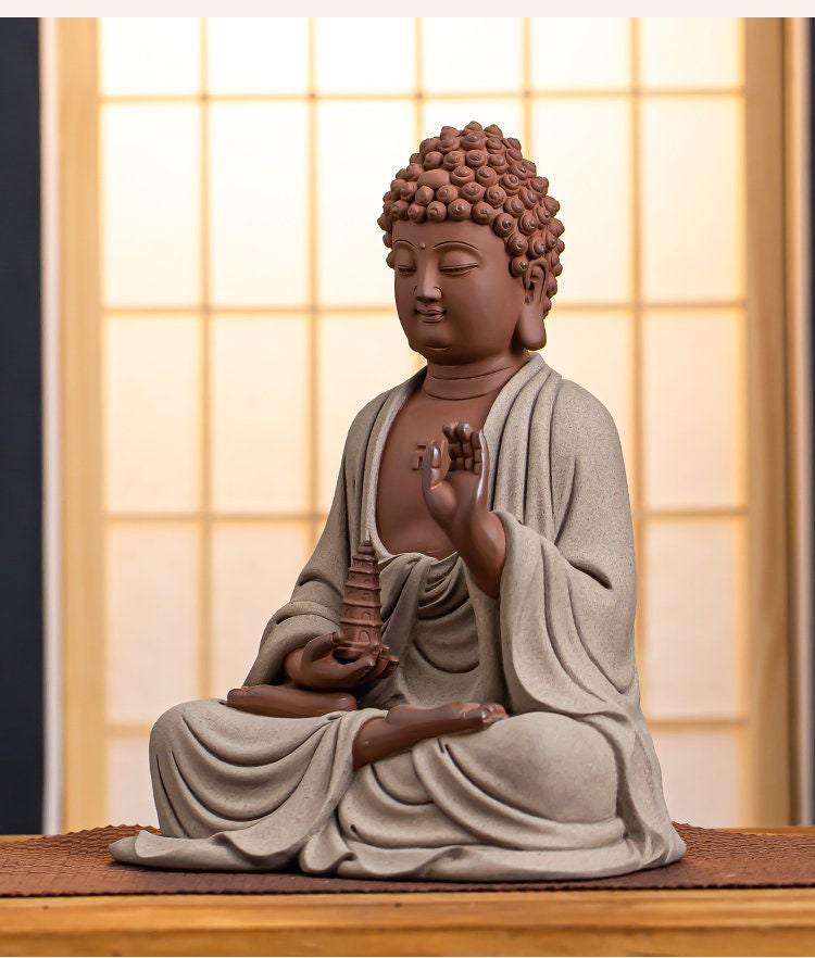Handmade Ceramic Sakyamuni Medicine Buddha Statue | Meditation