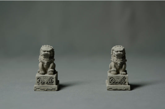 Oriental Cement Lion Statue | Home Decoration and Display | Shi Shi | Auspicious Blessing Lion