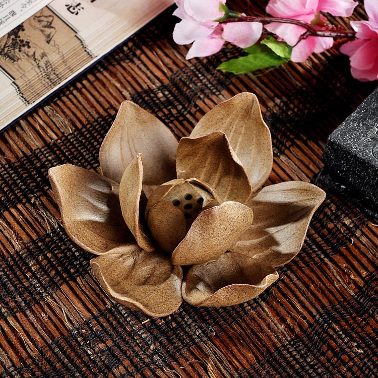 Handmade Meditation Porcelain Lotus Incense Stick Holder | Serenity Tranquility Calmness | Spirituality & Religion | Gift for him or her