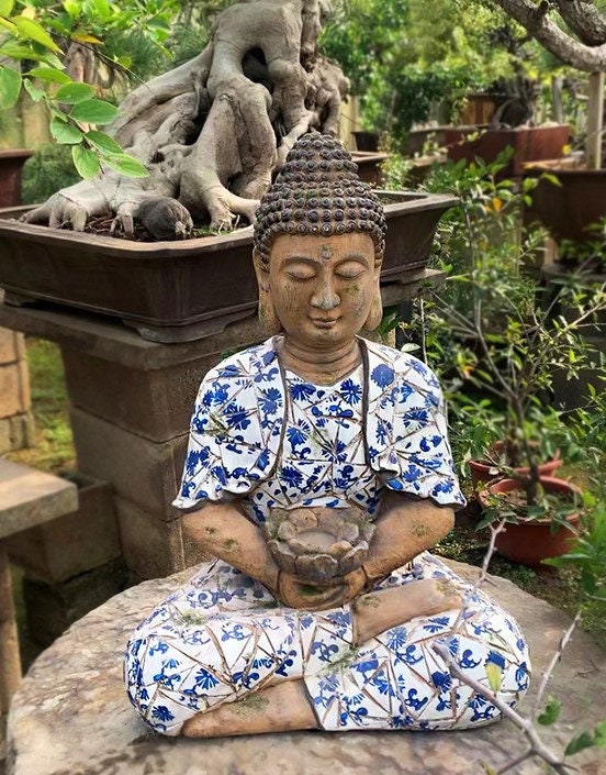 Handmade Buddha Statue Decoration | Outdoor Garden Home Living | Religion Spiritual | Gifting for him or her | Dhyana Mudra