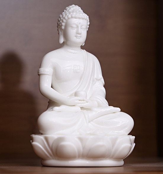 Porcelain Sakyamuni Buddha Statue | Dhyana Mudra | Mindful Gift | Meditation | Ornaments