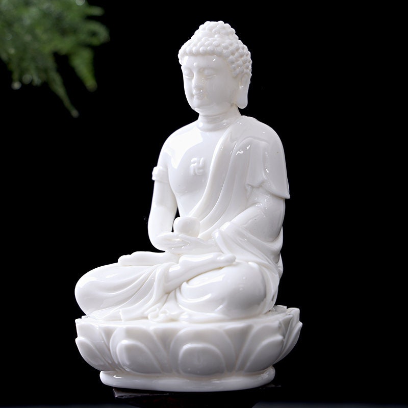 Porcelain Sakyamuni Buddha Statue | Dhyana Mudra | Mindful Gift | Meditation | Ornaments