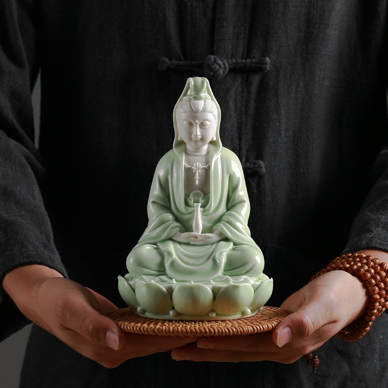 Handmade Guan Yin Buddha Statue Ornament | Spiritual Religion | Gifting for him or her | Goddess of Compassion