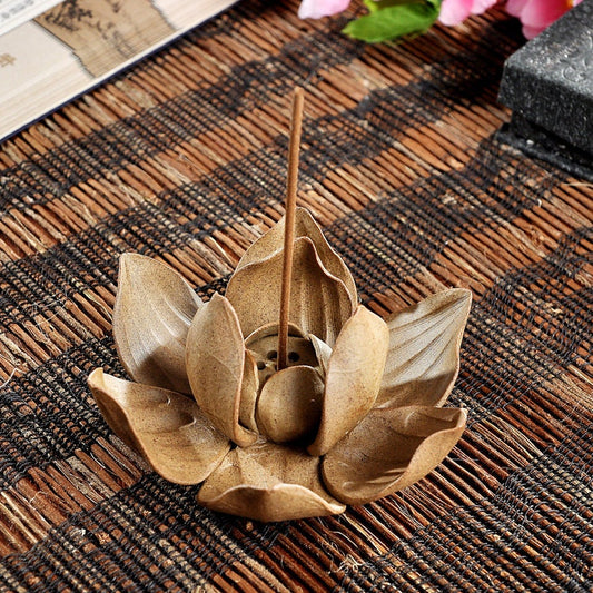 Handmade Meditation Porcelain Lotus Incense Stick Holder | Serenity Tranquility Calmness | Spirituality & Religion | Gift for him or her