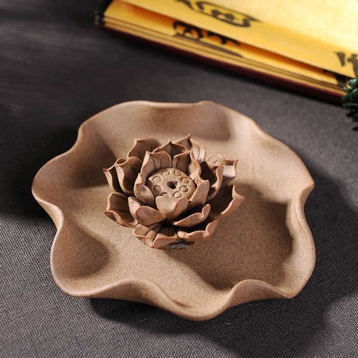Handmade Meditation Porcelain Lotus Incense Stick Holder | Serenity Tranquility Calmness | Spirituality & Religion | Gift for him or her