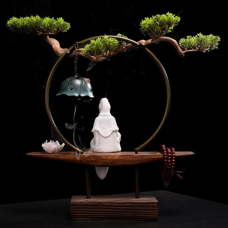 Porcelain Guan Yin Buddha Statue with Incense Burner | Mindful Gift | Housewarming Gift | Meditation | Home Decoration