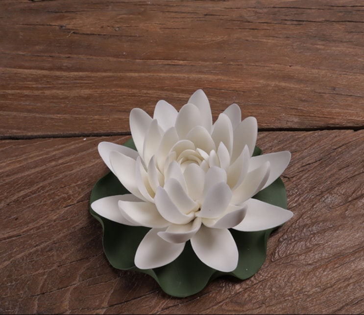 Meditation Porcelain Lotus Incense Stick Holder | Peace Serenity Tranquility Calmness | Spirituality & Religion | Gift for him and her