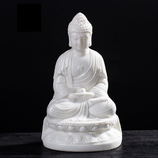 Handmade Ceramic Buddha Statue | Gautama Sakyamuni Buddha Ornaments | Dhyana Mudra | Mindful Gift | Meditation
