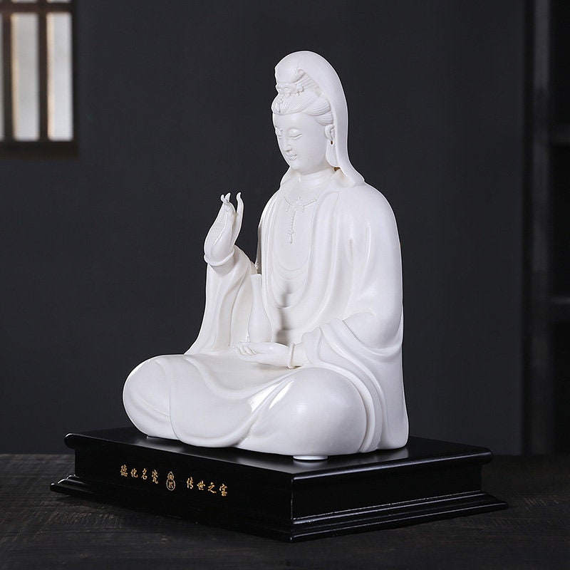 Ceramic Guan Yin Statue | Buddha Ornament | Meditation |The Goddess of Compassion and Mercy | Bodhisattva Guan Yin