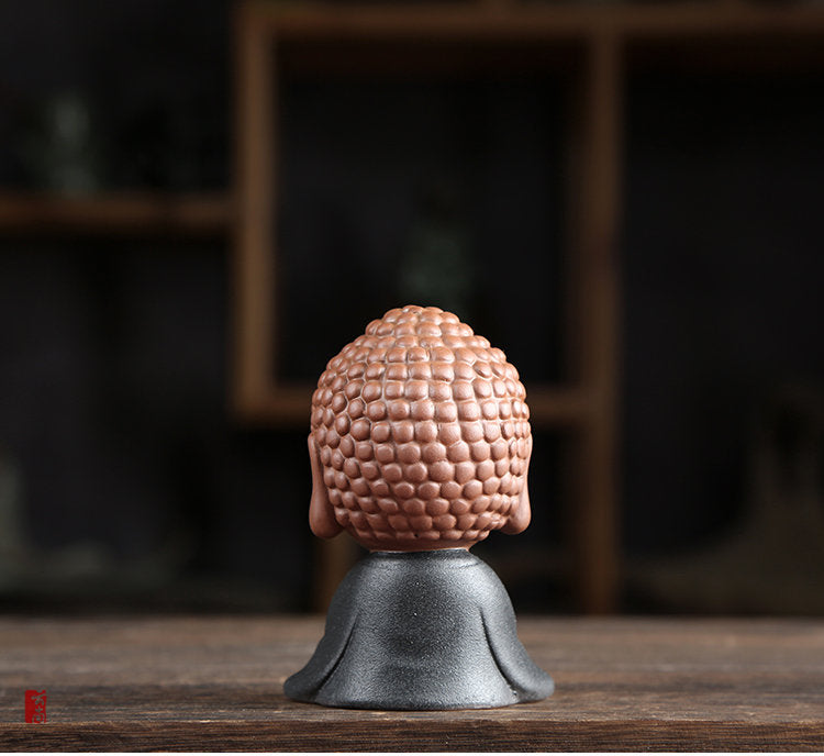 Purple Clay Buddha Statue and Ornament | Gifting for him or her | Home Office Decoration | Spiritual Religion Mindful | Kungfu Tea
