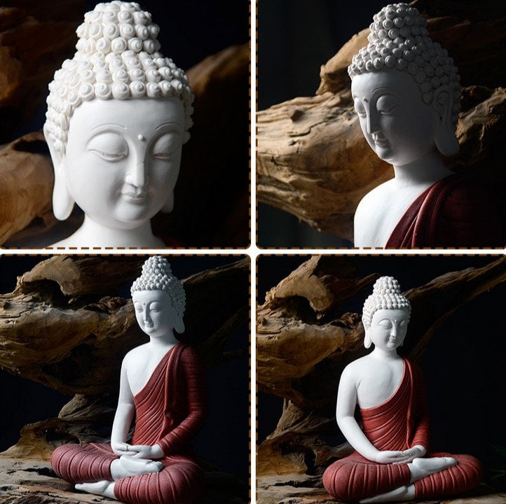Ceramic Blue Shayamuni Buddha Statue| Dhyana Mudra | Gift for him or her | Religion and Spiritual | Harmony Peace Serenity | Meditation