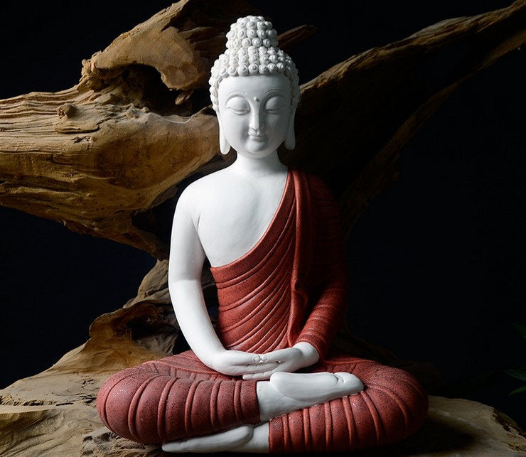 Ceramic Blue Shayamuni Buddha Statue| Dhyana Mudra | Gift for him or her | Religion and Spiritual | Harmony Peace Serenity | Meditation