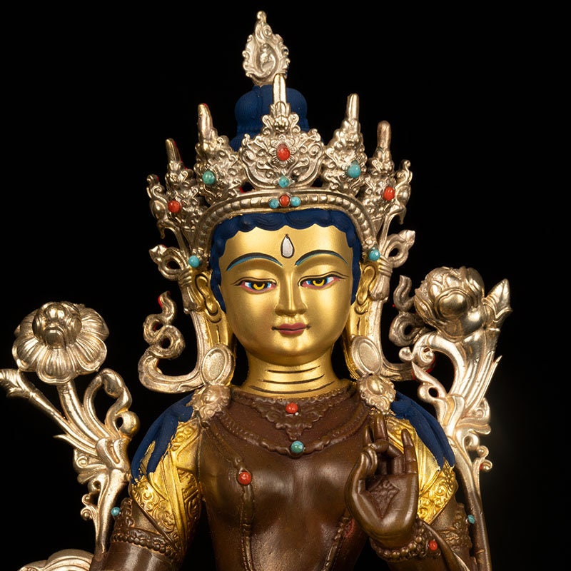 Tibetan Green Tara Buddha Statue | Spiritual and Religion | Meditation | Buddha Decoration and Ornament | Feng Sui