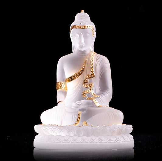 Liu Li Buddha Statue Figuring and Glass Art Sculpture | Gifting for him or her | Spiritual and Religion | Ornament Decoration | Home Living