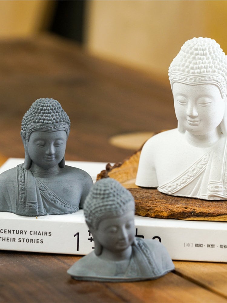 Fair faced Concrete Buddha Head Statue and Ornament | Home Decor | Gift for him or her | Aquarium Display | Meditation