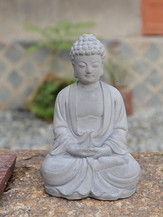 Handmade Cement Buddha Statue Decoration Ornament | Garden Outdoor Living Room Study Room | Religion Spiritual | Gifting for him or her