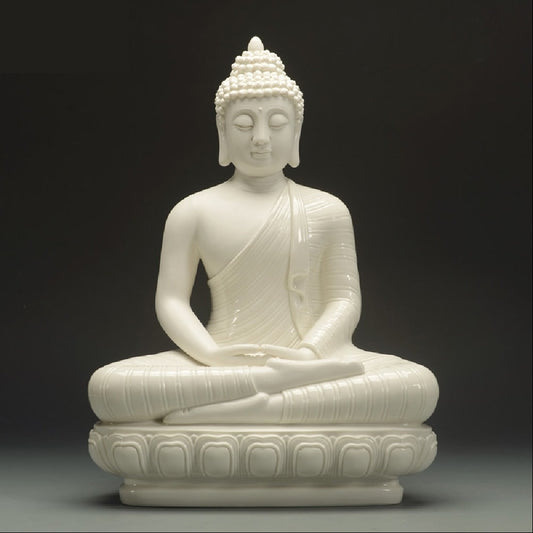 Ceramic Sakyamuni Gautama Buddha Statue Ornament | Gift for him or her | Dhyana Mudra | Harmony Peace Serenity | Meditation
