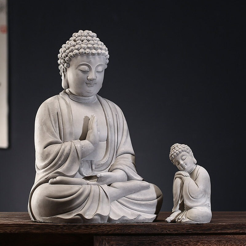 Handmade Cement Buddha Statue Decoration | Garden Outdoor | Indoor Display | Meditation | Abhaya mudra