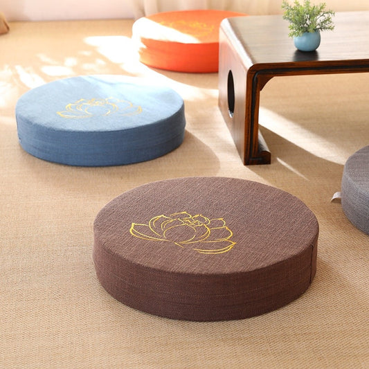 Meditation Lotus Design Round Cushion | Pillow Seat | Yoga Cushions | Serenity Tranquility Calmness | Gift for him or her