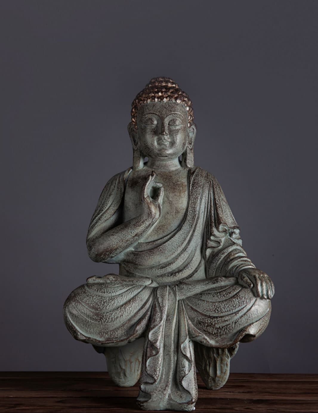 Handmade Abhaya Mudra Buddha Statue Decoration | Outdoor Garden | Aquarium Display | Meditation | House Warming Gift