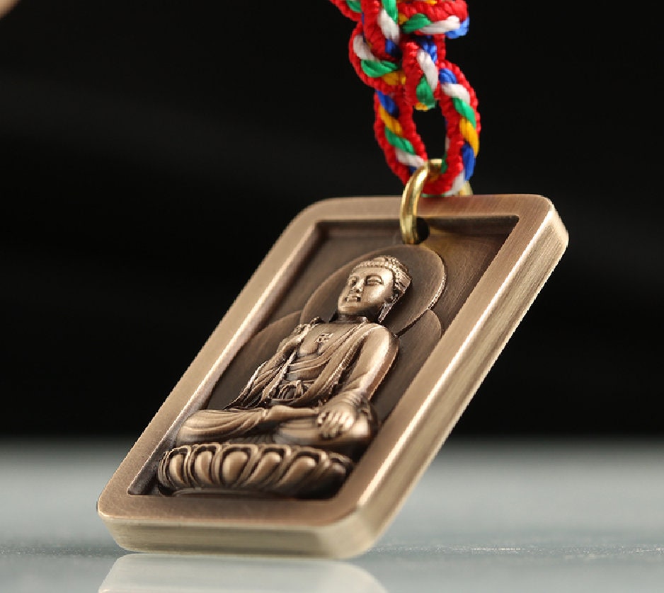 Handmade Buddha Amulet Pendant Medallions | Meditation | Protection | Mindful Gift | Blessing Good luck | Abhaya Mudra