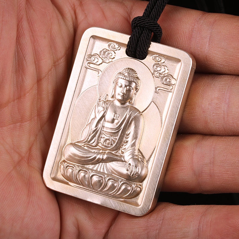 Handmade Buddha Amulet Pendant Medallions | Meditation | Protection | Mindful Gift | Blessing Good luck | Abhaya Mudra