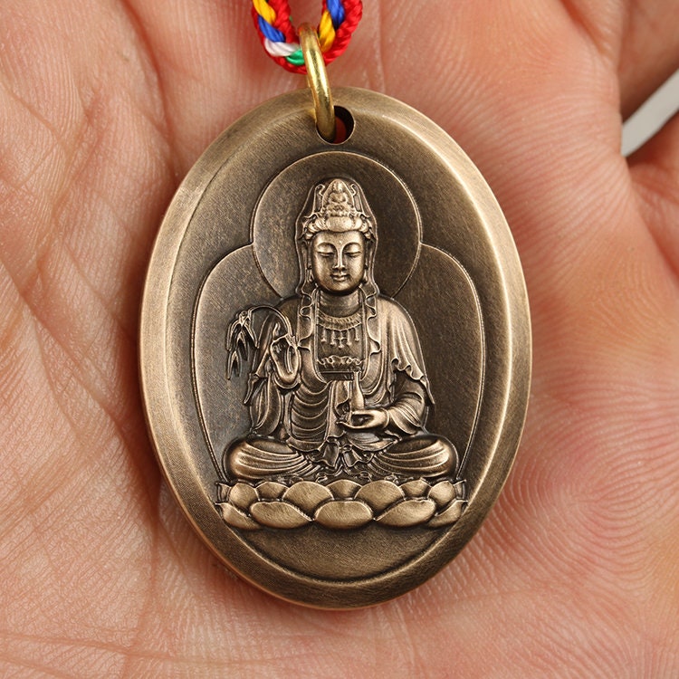 Handmade Guan Yin Amulet Pendant Medallions | Meditation | Protection | Mindful Gift | Blessing Good luck | Kuan Yin | Quan Yin | Kwan Yin