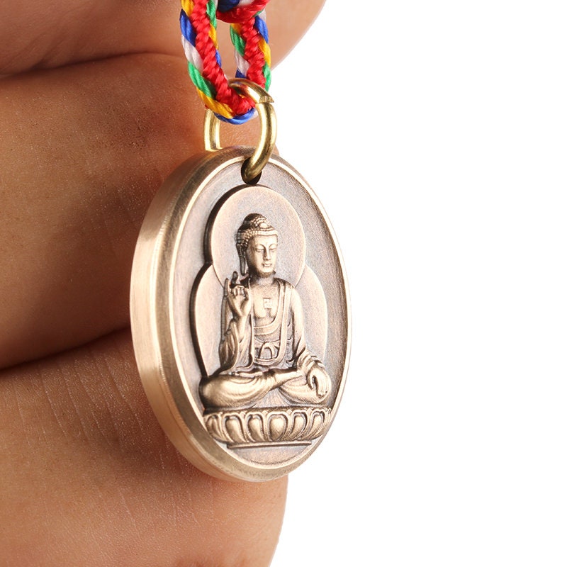 Handmade Buddha Amulet Pendant Medallions | Meditation | Protection | Mindful Gift | Blessing Good luck | Abhaya Mudra