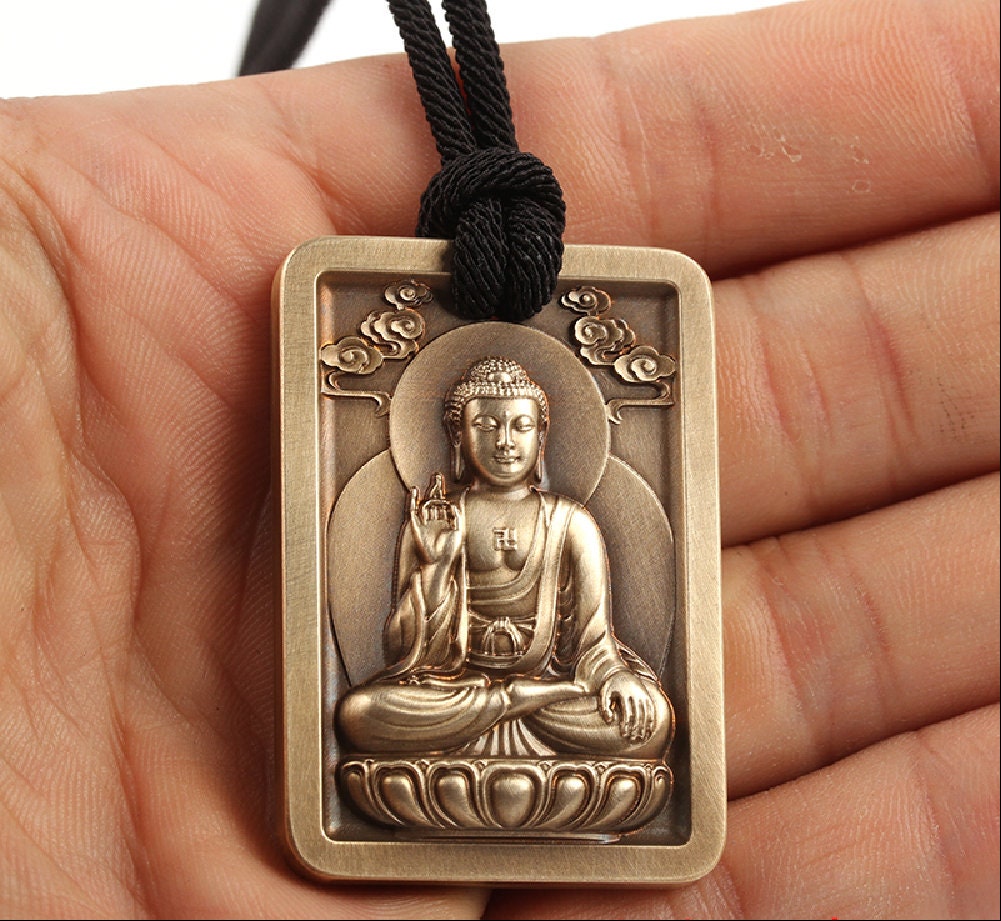 Handmade Buddha Amulet Pendant Medallions | Meditation | Protection | Mindful Gift | Blessing Good luck | Abhaya Mudra