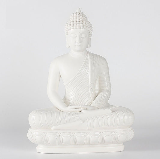 Ceramic Sakyamuni Buddha Statue | Gautama Buddha | Dhyana Mudra | Mindful Gift | Meditation | Buddha Decor