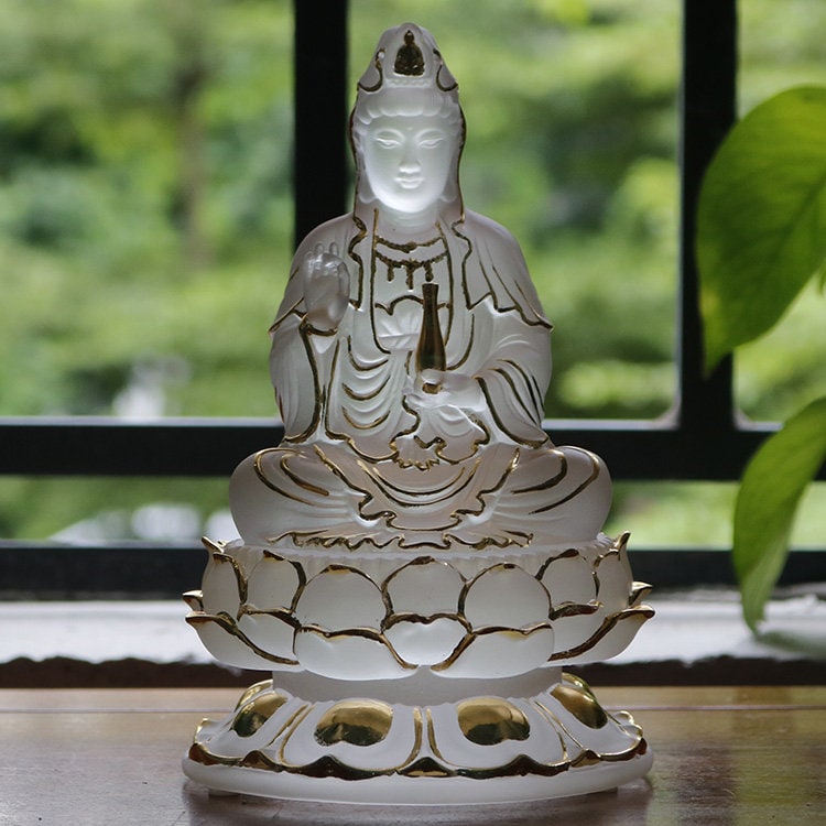 Handmade Liu Li Guan Yin Buddha Statue | Spiritual Religion | Gifting for him or her | Goddess of Compassion | Quan Yin | Kwan Yin