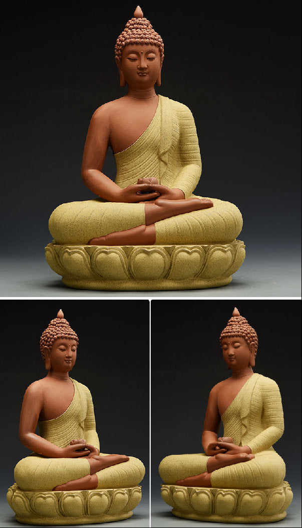 Ceramic White Shakyamuni Buddha Statue | Dhyana Mudra | Gift for him or her | Religion and Spiritual | Harmony Peace Serenity | Meditation