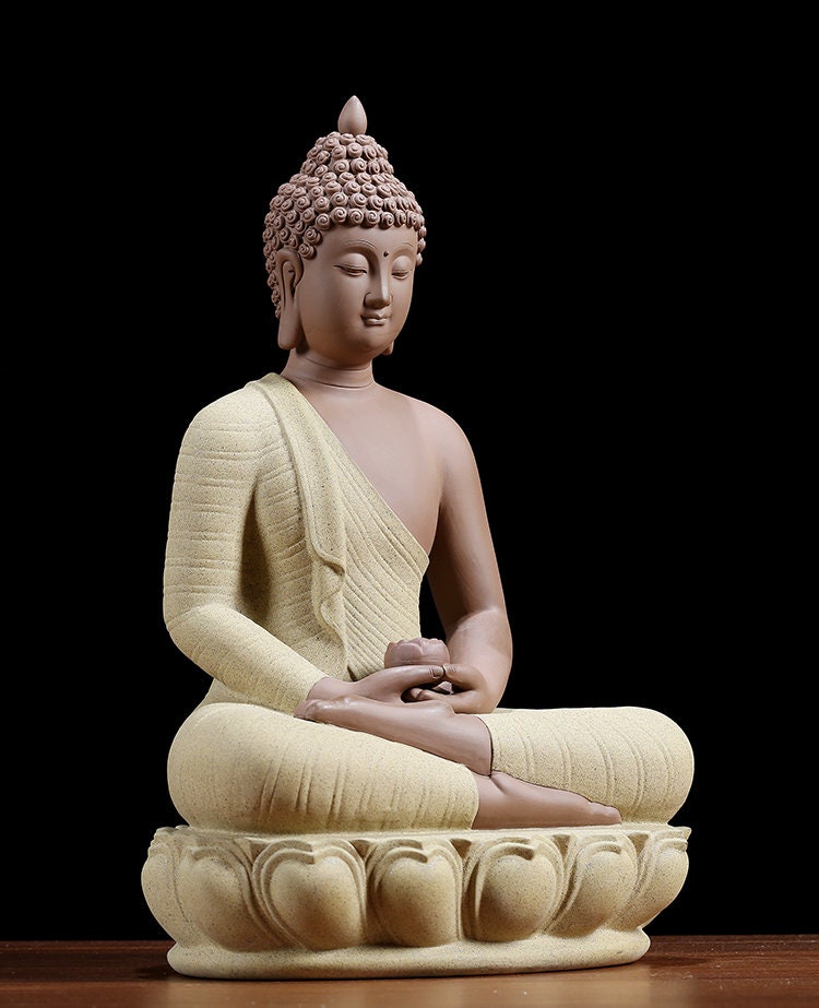 Porcelain Gautama Buddha Statue Decorative Set with LED light | Buddha Statue | Shakyamuni Buddha | Meditation | Home Decoration