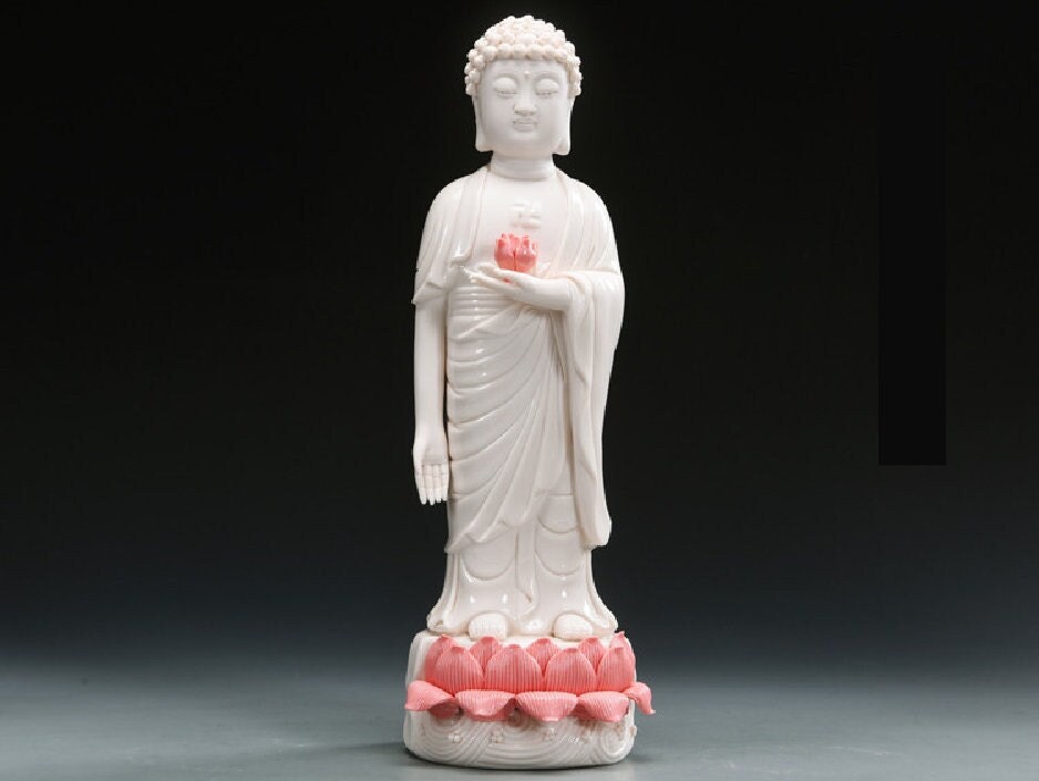 Porcelain Three Saints of the West Buddha Statue | Meditation | Oriental Decoration | Gift for him or her | Buddha Decoration | Altar