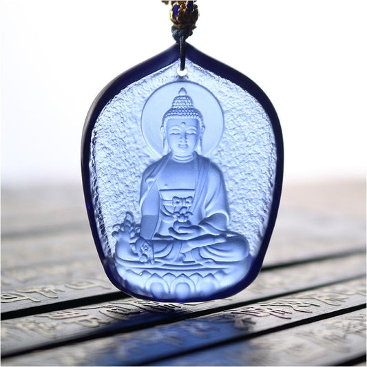 Liu Li Medicine Buddha Amulet Pendant Medallions | Meditation and Blessing | Protection | Mindful Gift