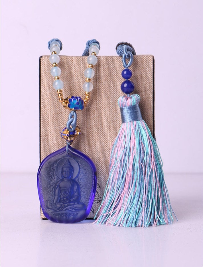 Liu Li Medicine Buddha Amulet Pendant Medallions | Meditation and Blessing | Protection | Mindful Gift