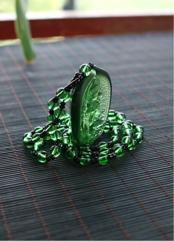 Liu Li Green Tara Buddha Amulet Pendant Medallions | Meditation and Blessing | Protection | Mindful Gift