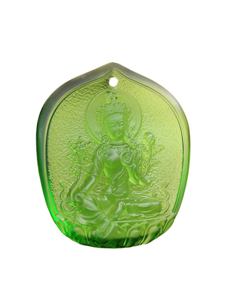 Liu Li Green Tara Buddha Amulet Pendant Medallions | Meditation and Blessing | Protection | Mindful Gift