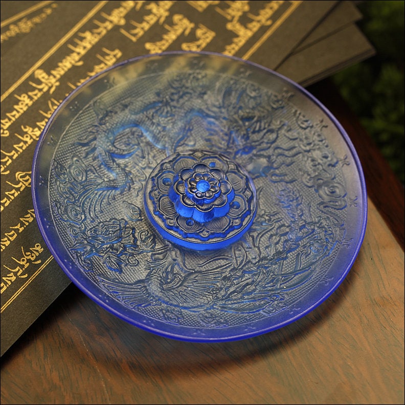Meditation Liu Li Glass Incense Stick Holder | Serenity Tranquility Calmness | Spirituality & Religion | Yoga | Altar