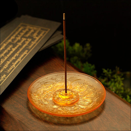 Meditation Liu Li Glass Incense Stick Holder | Serenity Tranquility Calmness | Spirituality & Religion | Yoga | Altar